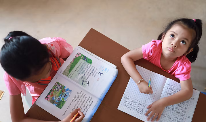 vecteezy a cute asian girl doing homework in her home during the day 777 jfif