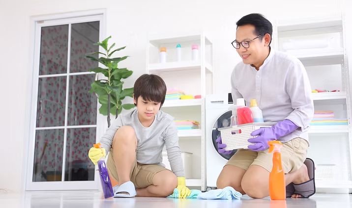 vecteezy asian father and son help each other to clean the floor for 8017091 819 jfif
