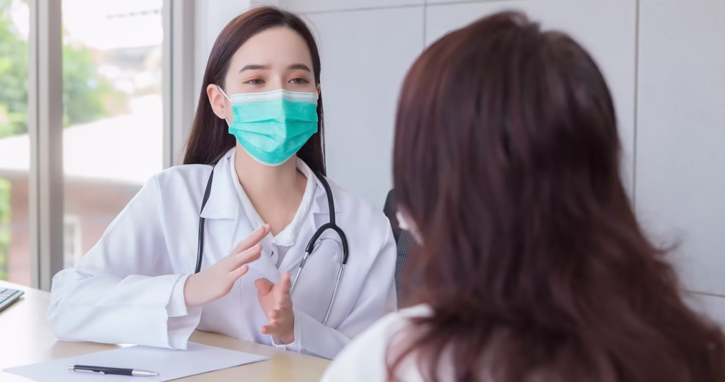 vecteezy asian professional woman doctor examines attentively with an 7483510 863
